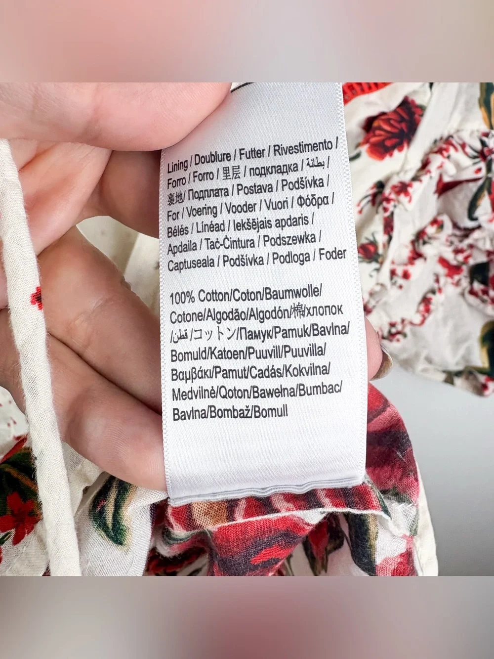 Farm Rio Wrap Blouse Red White Floral Ruffle Puff Sleeve Cotton Anthropologie